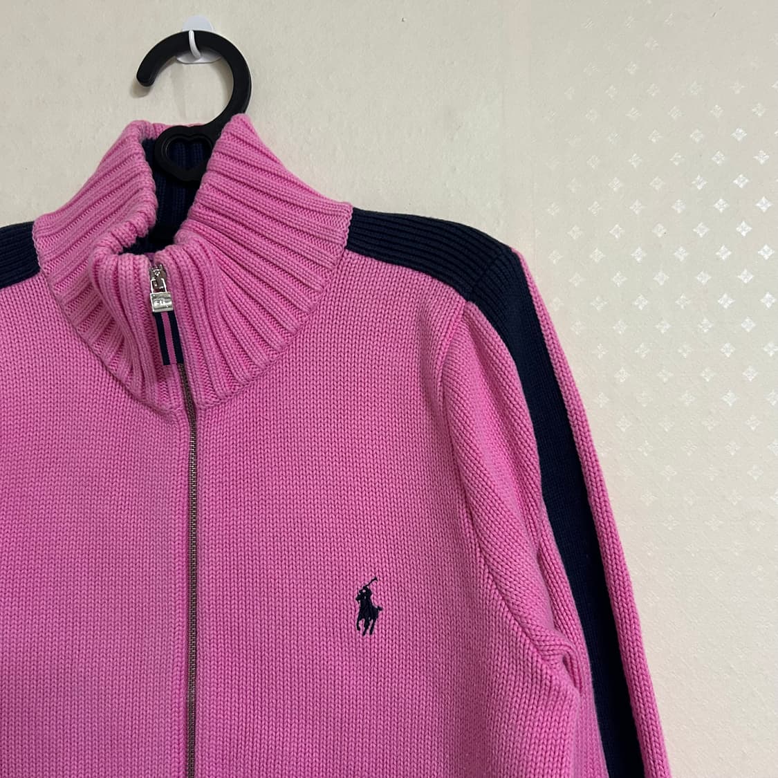 폴로 랄프로렌 사이드 라인 니트 집업 핑크  상품이미지6