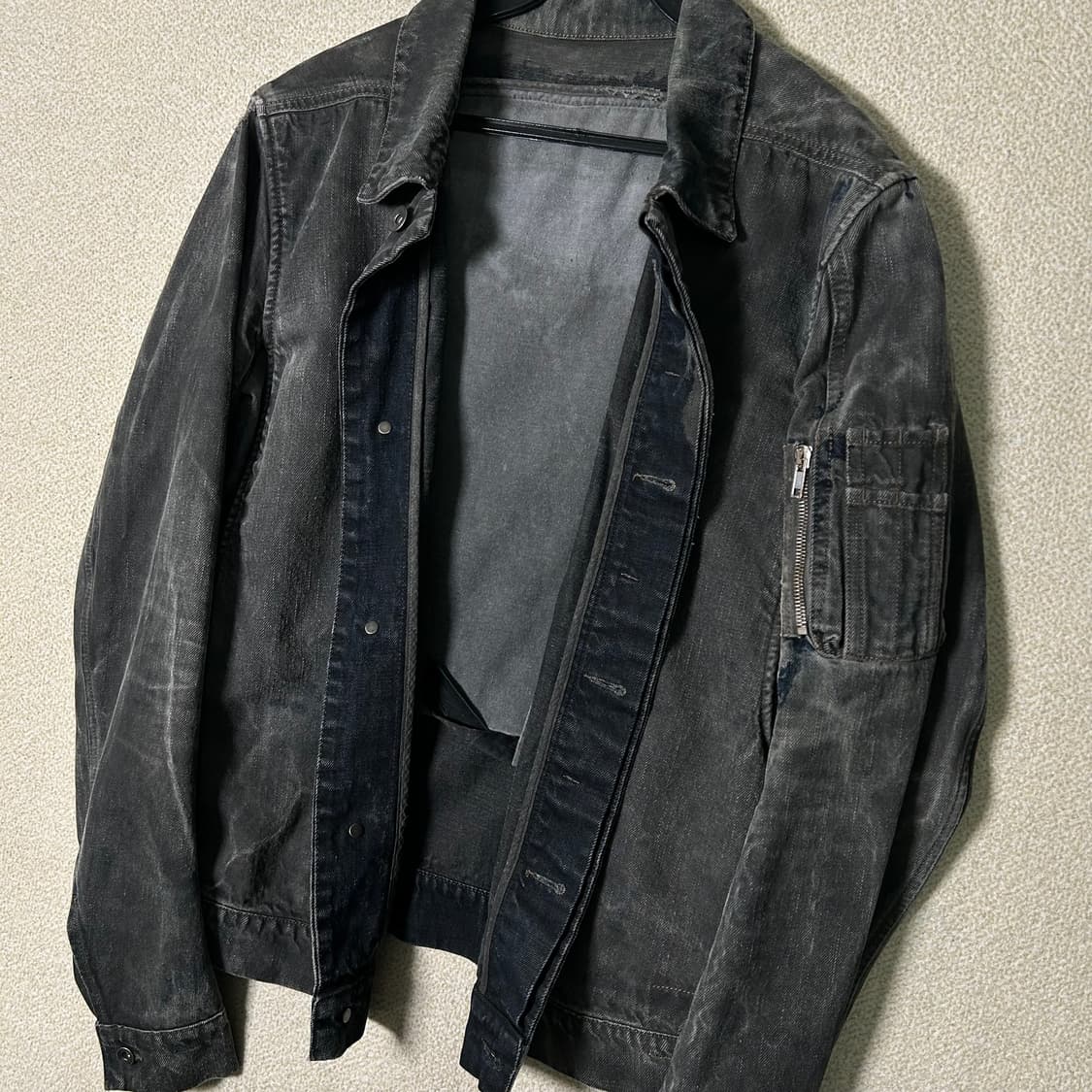 (M) 릭오웬스 다크쉐도우 블랙 데님 트러커 자켓 상품이미지2