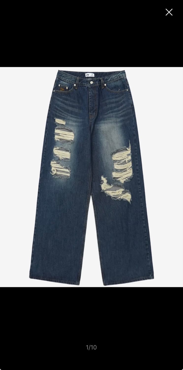 락케이크 Faye Damage Jeans - Blue xs 길이수선 상품이미지1