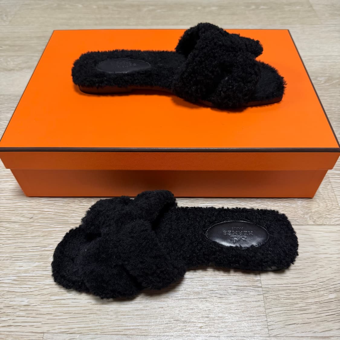 [S+급/36.5] 에르메스 오란 시어링 퍼 샌들 슬리퍼 상품이미지5