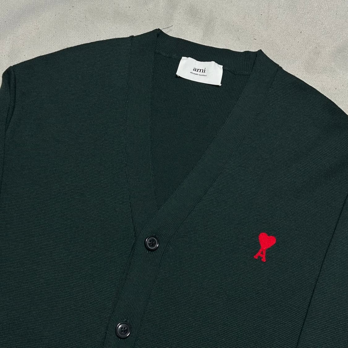 L 아미 그린 울 브이넥 가디건 상품이미지1