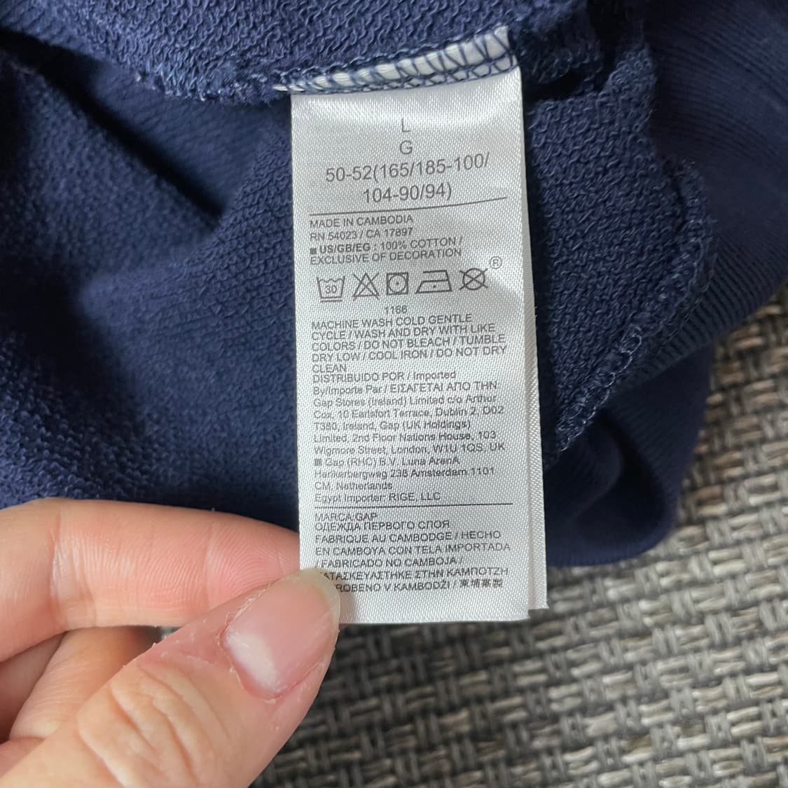 GAP 갭 빅로고 네이비 오버핏 후드티 L 상품이미지5