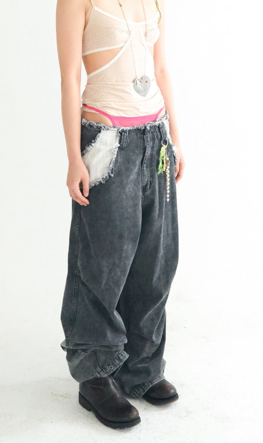 샵페어리 [fa.er.ie] cut-off denim maxi pants 상품이미지3