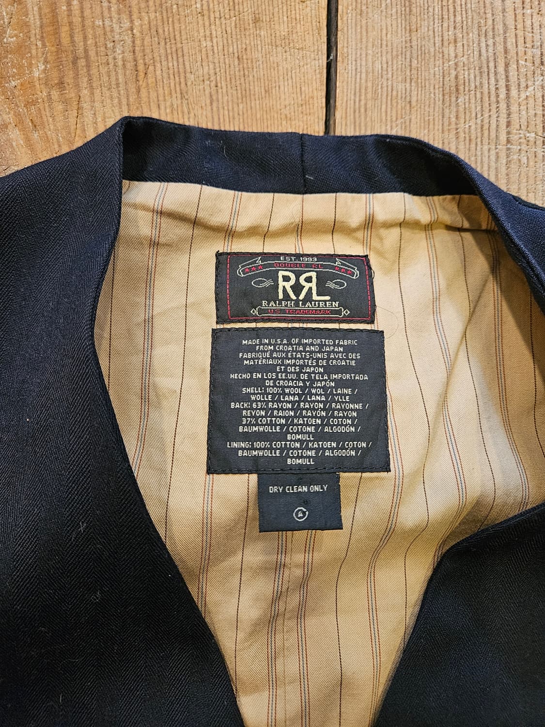 더블알엘 네이비 울 베스트 상품이미지3