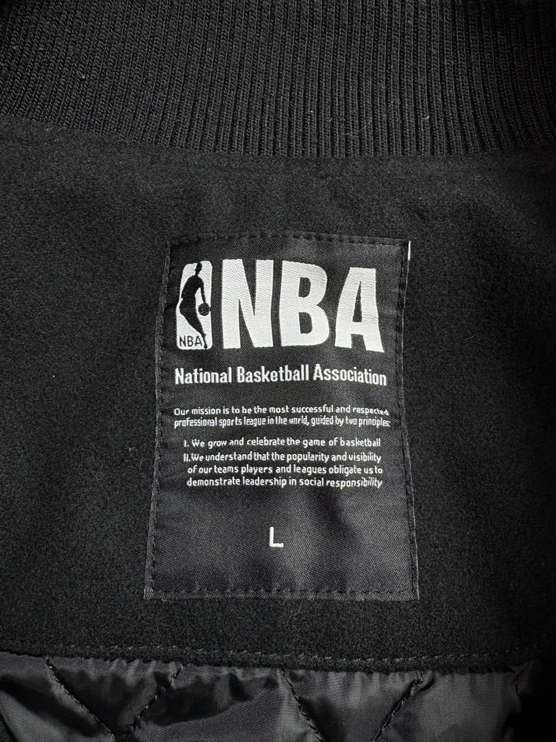 NBA 시카고 불스 울 바시티 자켓 블랙 2176 상품이미지3