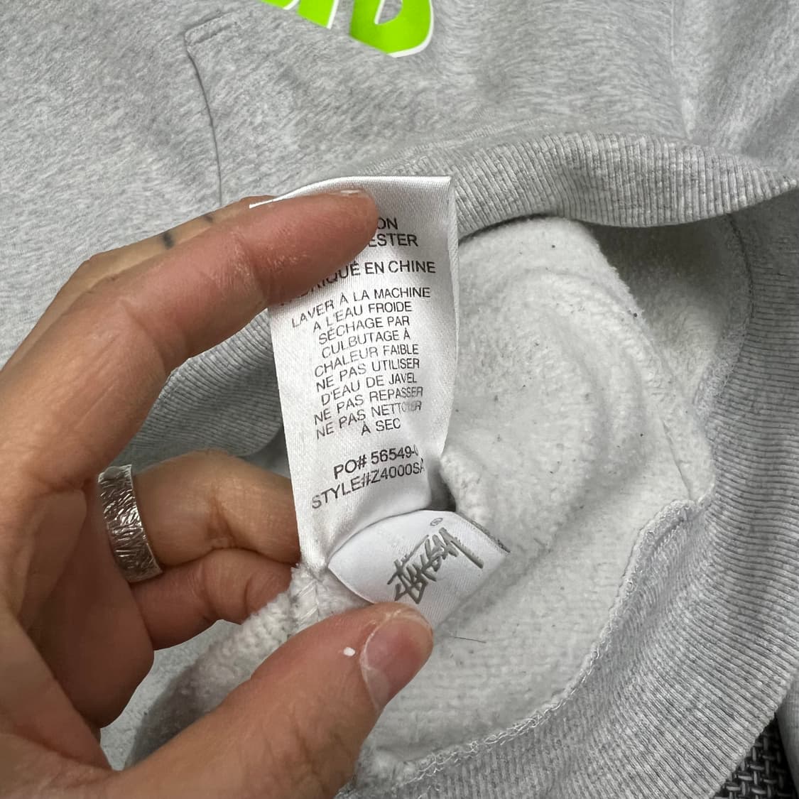 스투시 월드 그레이 후드 상품이미지7