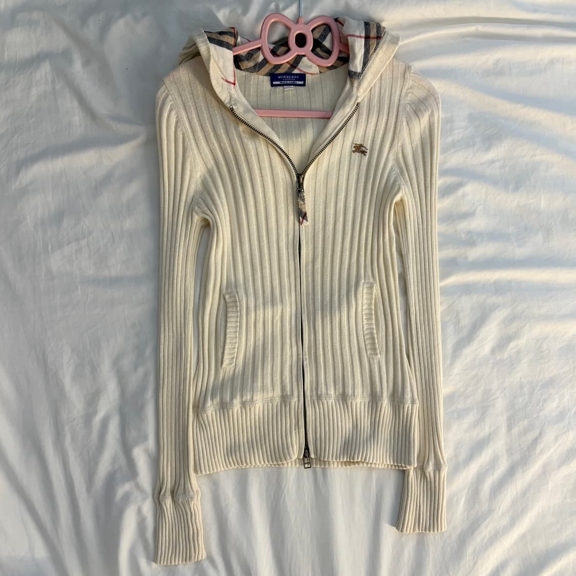 버버리 딱붙 골지 후드집업 상품이미지2