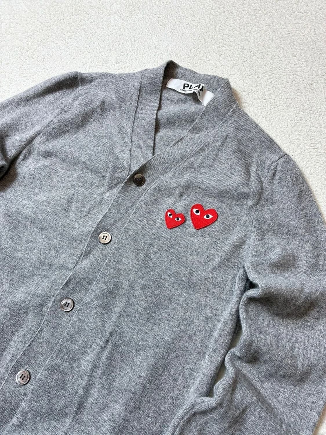 꼼데가르송 더블 하트 로고 니트 가디건 PN7258 상품이미지2