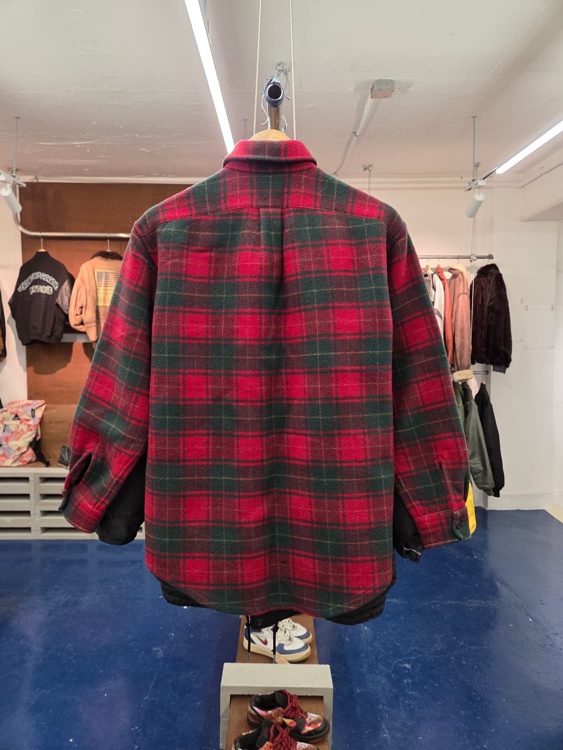 1990s PRL 폴로 랄프로렌 타탄체크 플리스 셔츠 상품이미지4