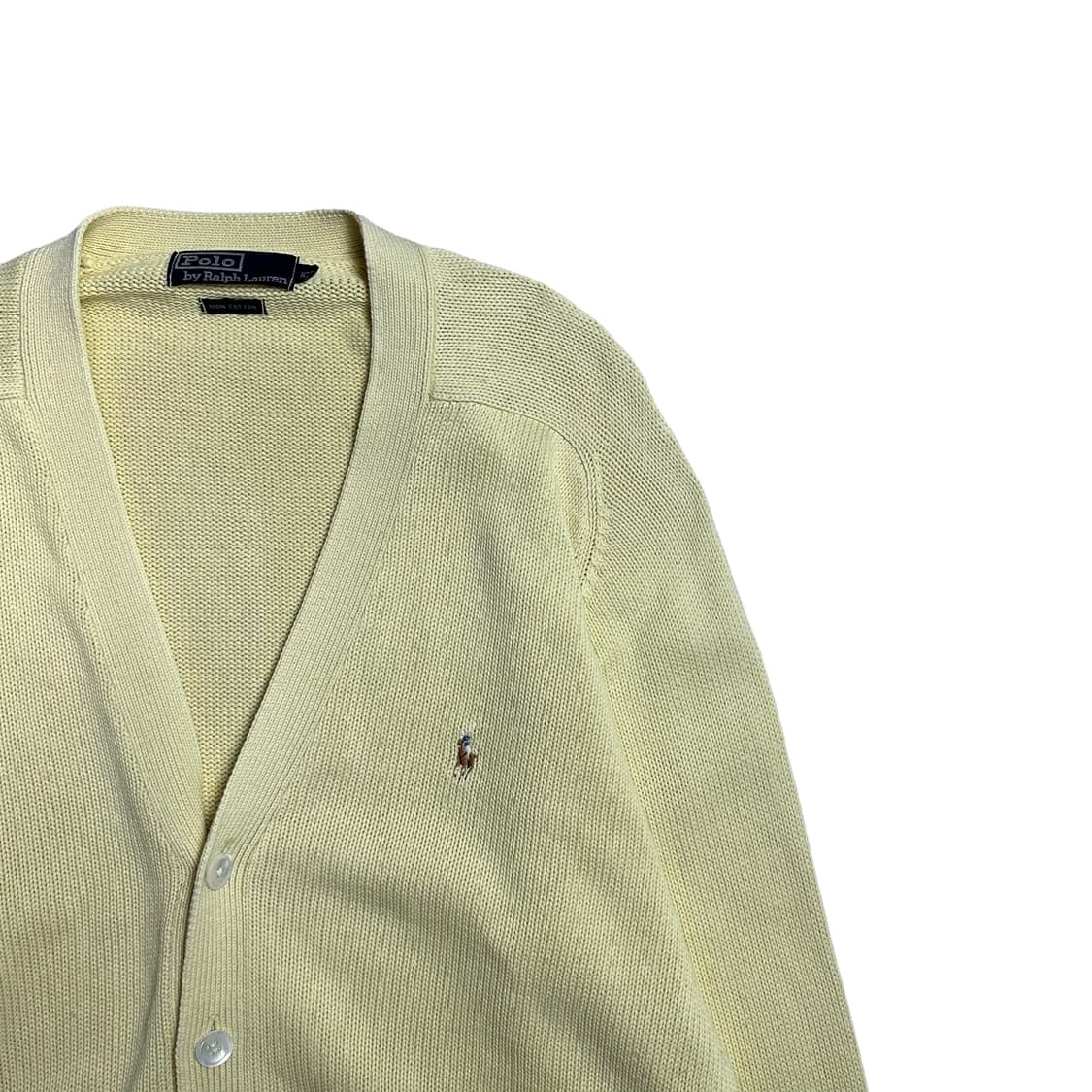 폴로 포니로고 엘로우 니트 가디건 상품이미지1