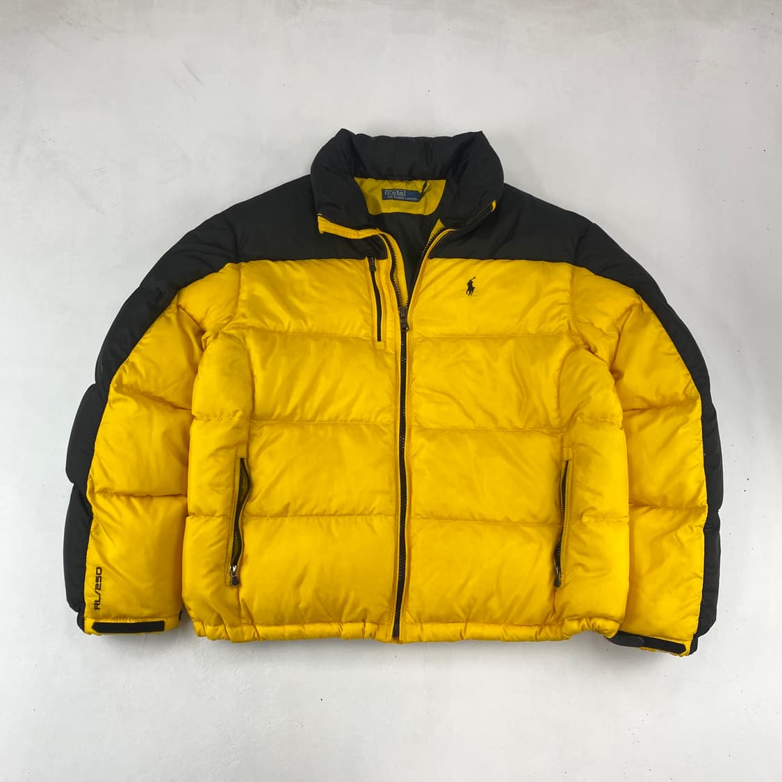 폴로 사이드라인 옐로우 배색 푸퍼 다운 숏 패딩 (105) 상품이미지1