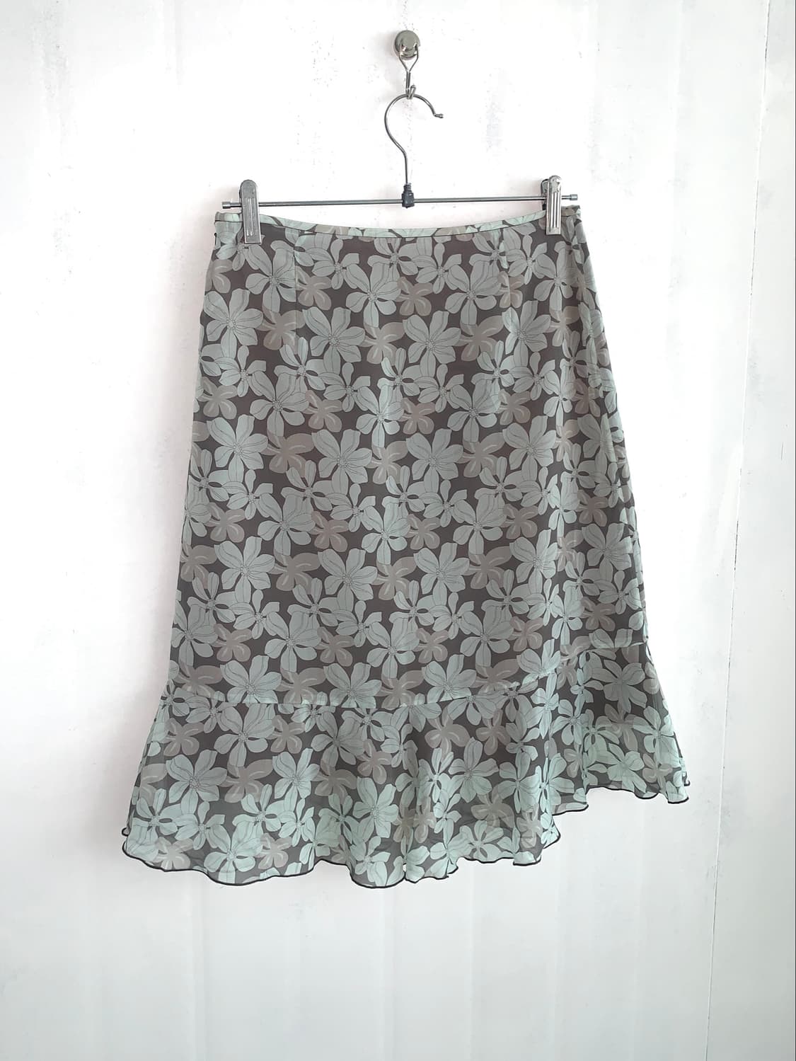 Mint Floral Sheer Midi Skirt 상품이미지9