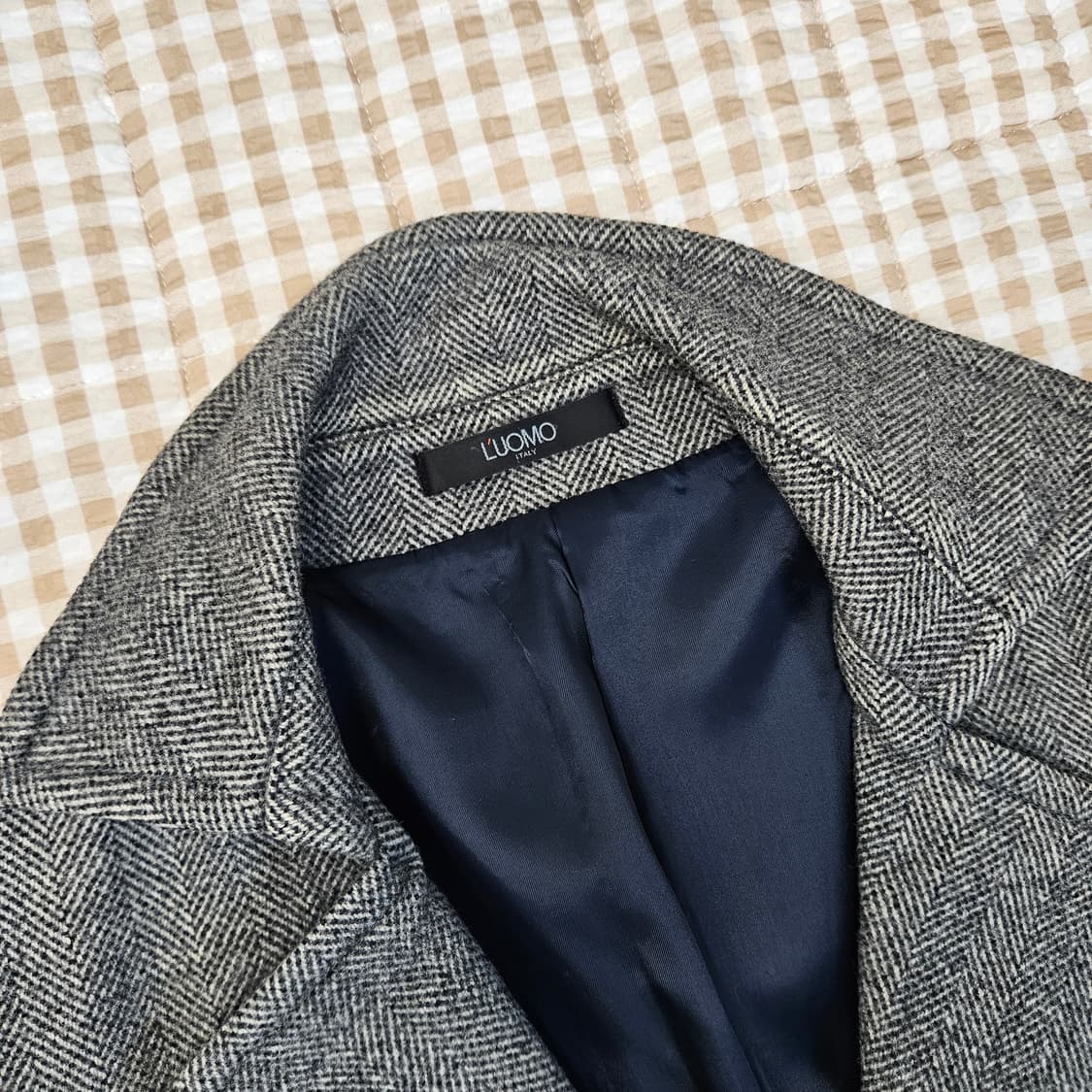 워모 헨링본 하프 코트 자켓 남자100 상품이미지2