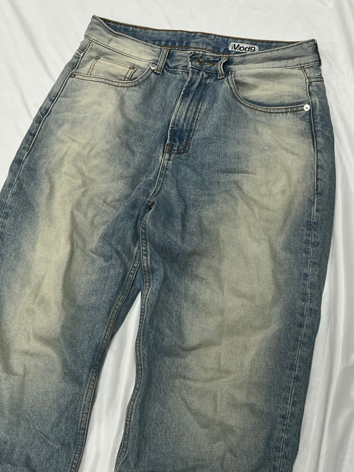 (30) MOD9 세미 와이드 연청 데님 팬츠 상품이미지2