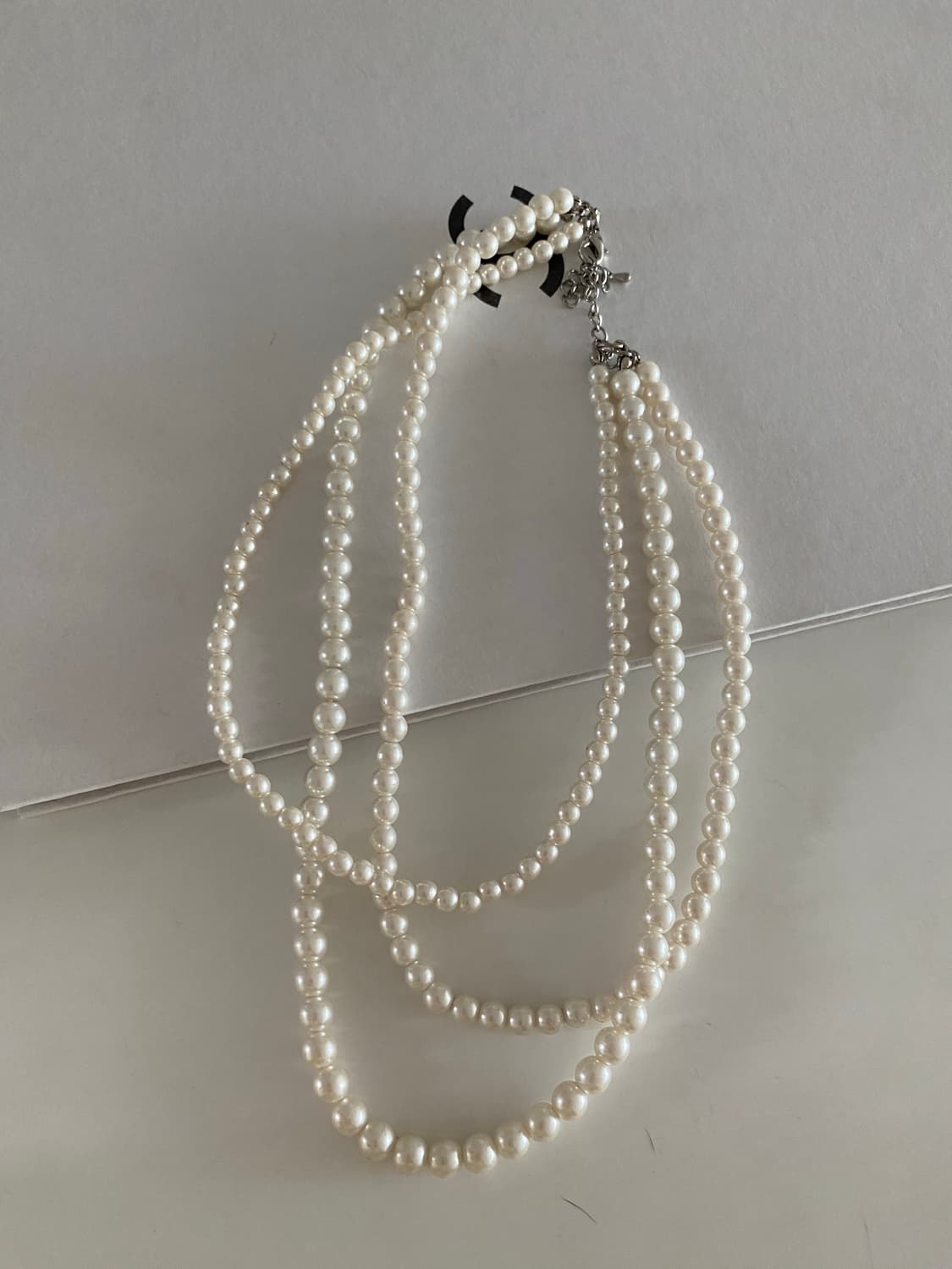 모조진주 3줄 목걸이 빈티지 상품이미지2