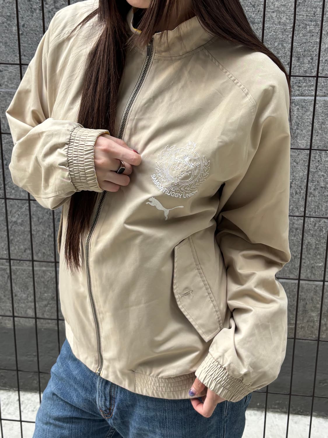 푸마 베이지 집업 져지 상품이미지1