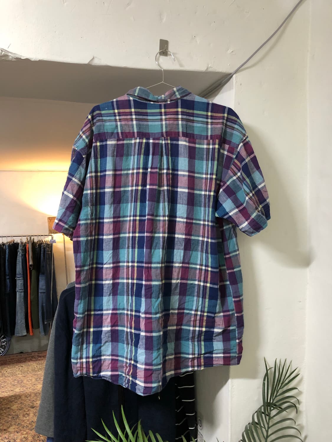 Vintage western blue check shirts 상품이미지2
