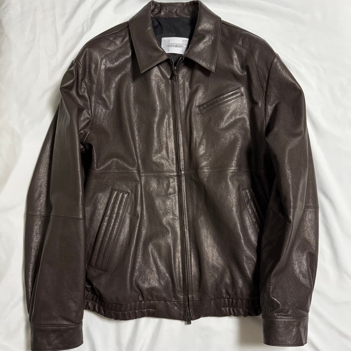 해칭룸 스티치 볼륨 레더 브라운 가죽 자켓 4 사이즈 팝니다 상품이미지1