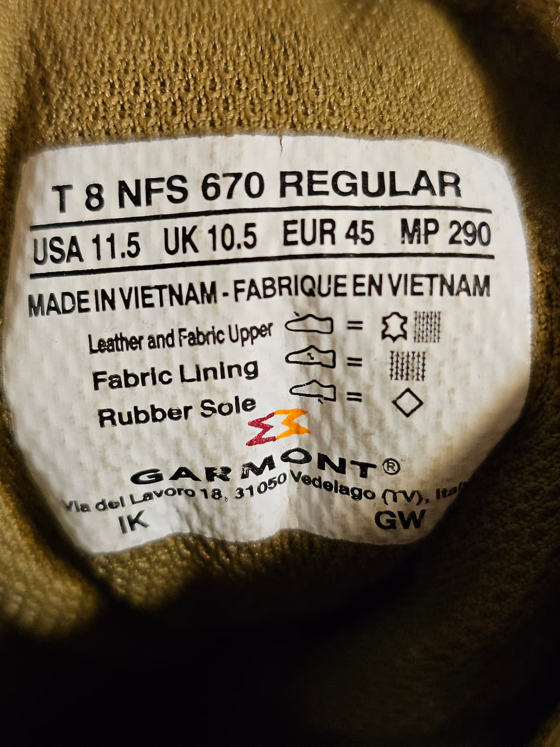 Garmont 285~290 샌드색 미군화  상품이미지4