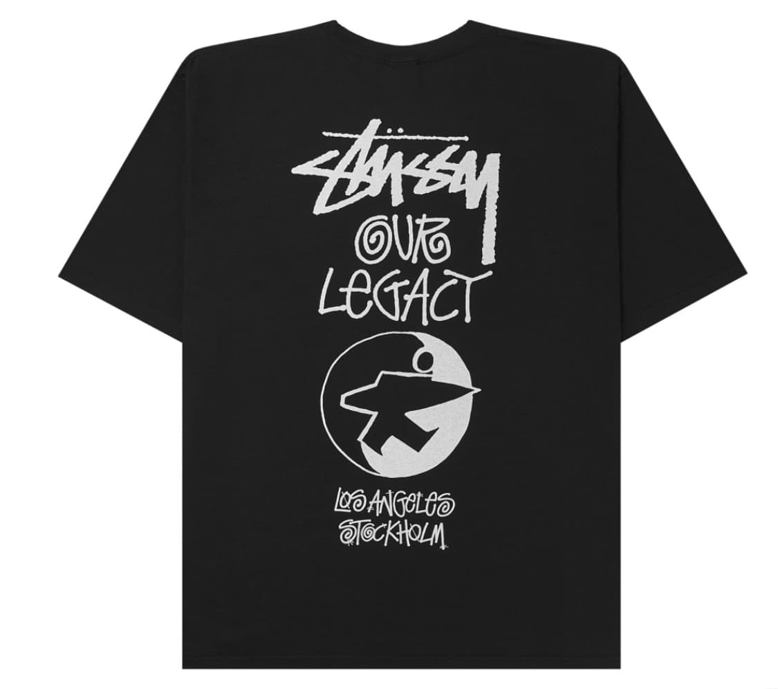 스투시 x 아워레가시 서프맨 피그먼트 다이드 티셔츠 블랙 s 상품이미지1