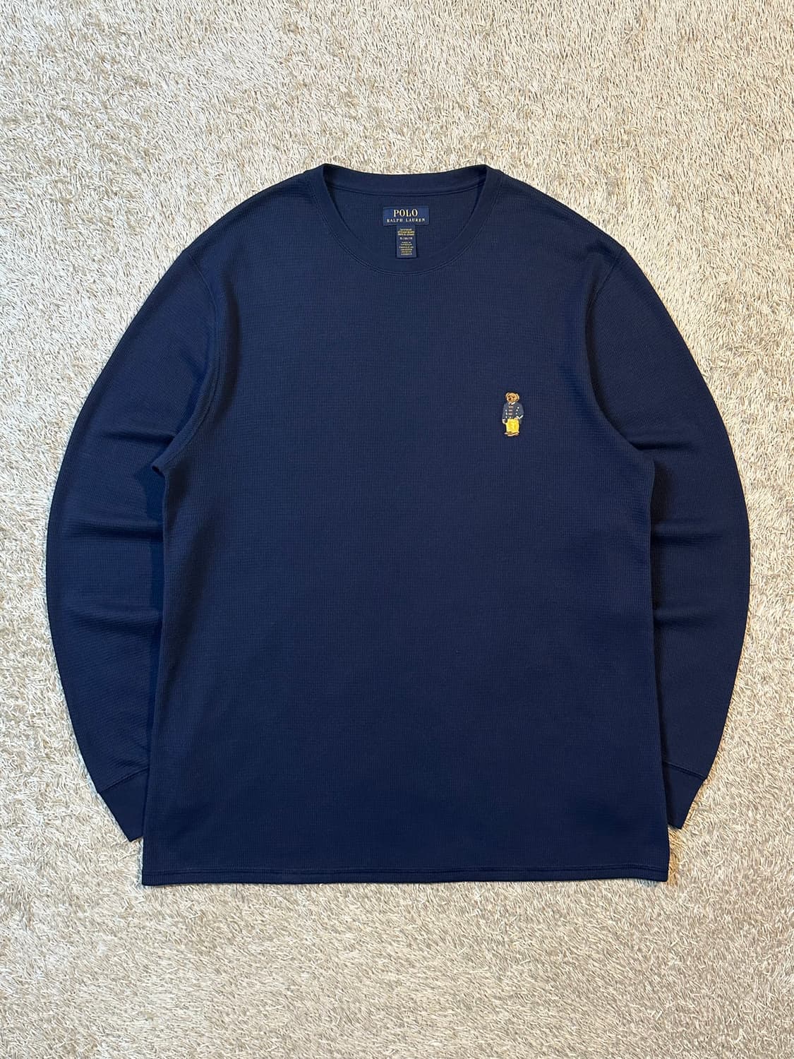 폴로 랄프로렌 신형 베어 와플 니트 롱슬리브 긴팔 네이비 상품이미지1