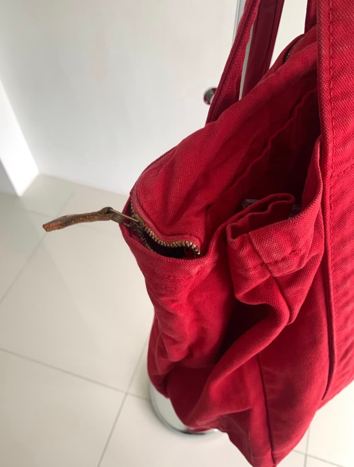 캐피탈 kapital 캔버스 도트백 레드 상품이미지6