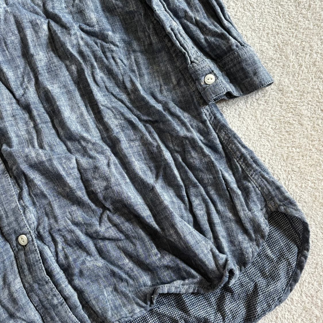 일본빈티지 blue 롱 레이어드 셔츠 상품이미지4