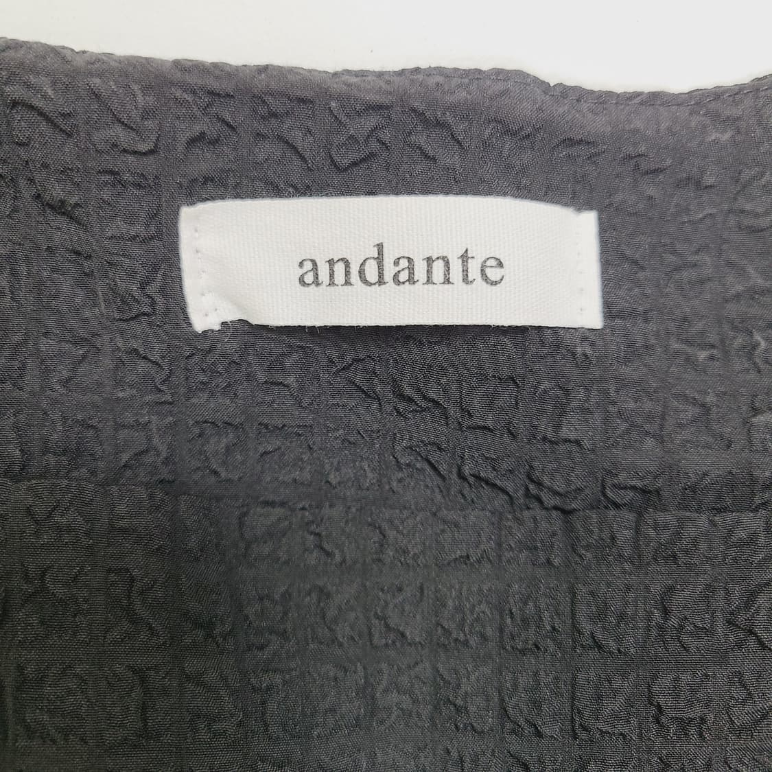 앤단테 andante 스퀘어넥 퍼프 시어링 롱 원피스 (S~M) 상품이미지6