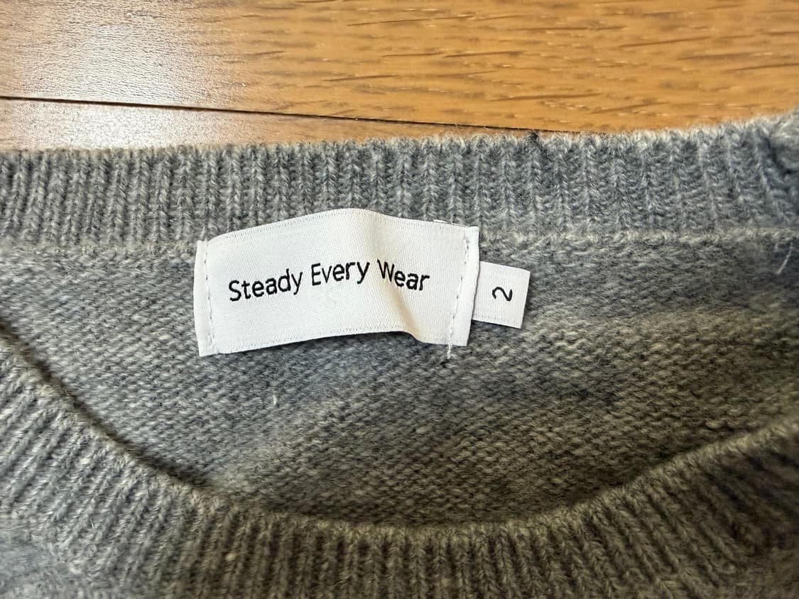 [2] 스테디에브리웨어 sew 코지 울 라운드넥 니트 그레이 멜란지 상품이미지3