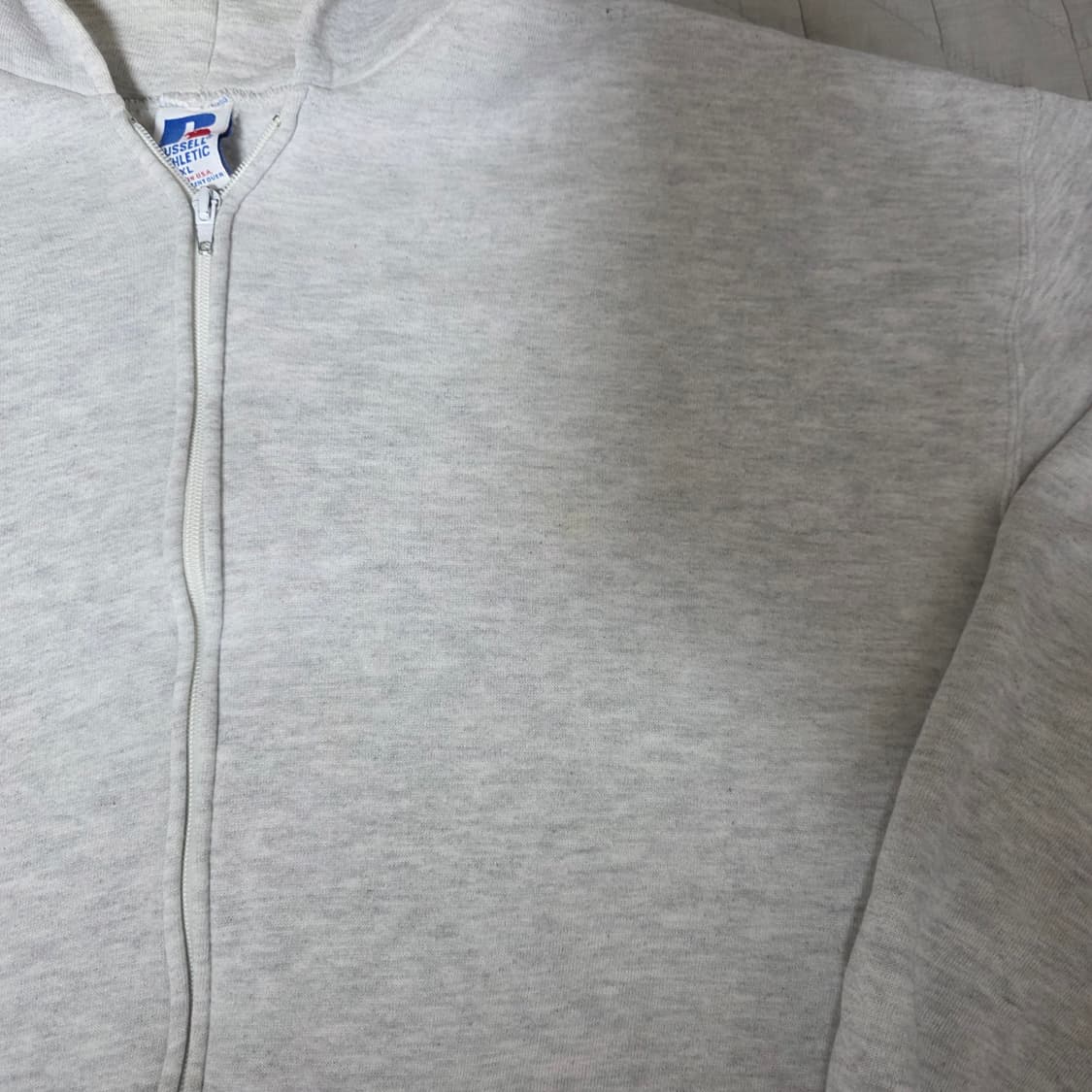 [XL] 90s 러셀 USA 애슬레틱 후드집업 라이트 그레이 ver. 굿 상품이미지3