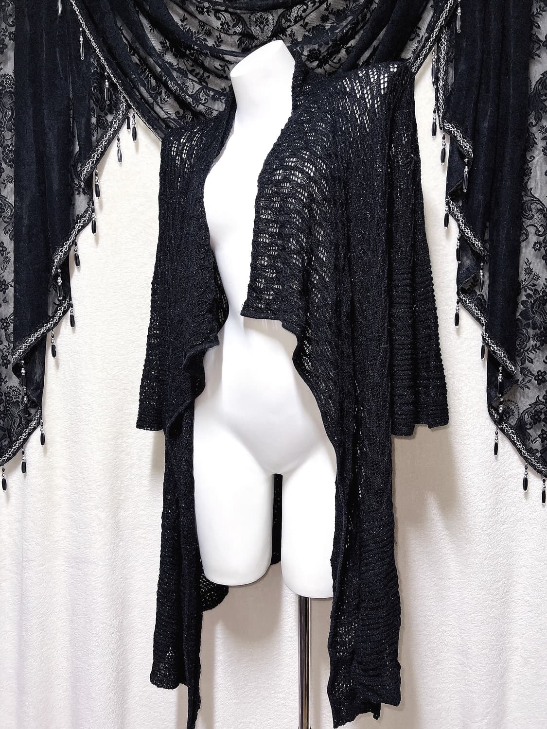 로맨틱고딕 고스펑크 오리엔탈 블랙 니트 롱가디건 페어리그런지 핀터 빈티지 상품이미지2