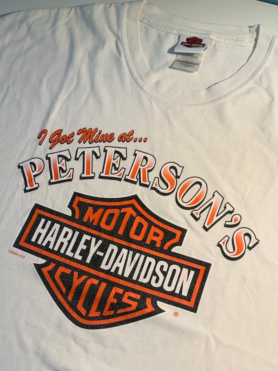00s 할리데이비슨 peterson 프린팅 반팔 티셔츠 l xl 상품이미지2