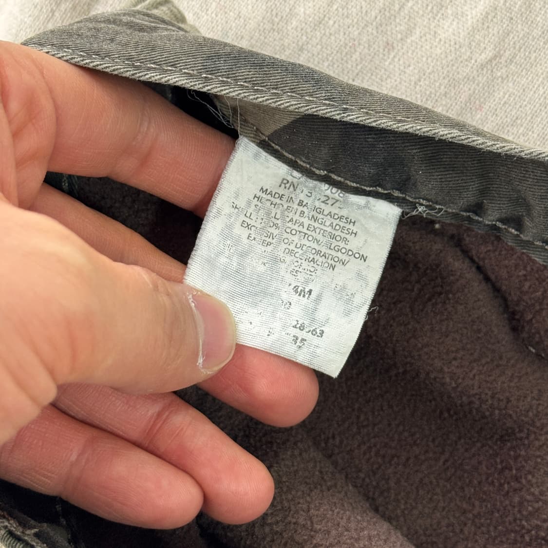 랭글러 기모 카모 카고팬츠 34 상품이미지7