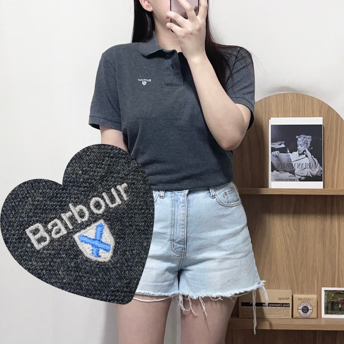 [정품] 바버 딥그레이 반팔카라티 [ M ] 상품이미지1