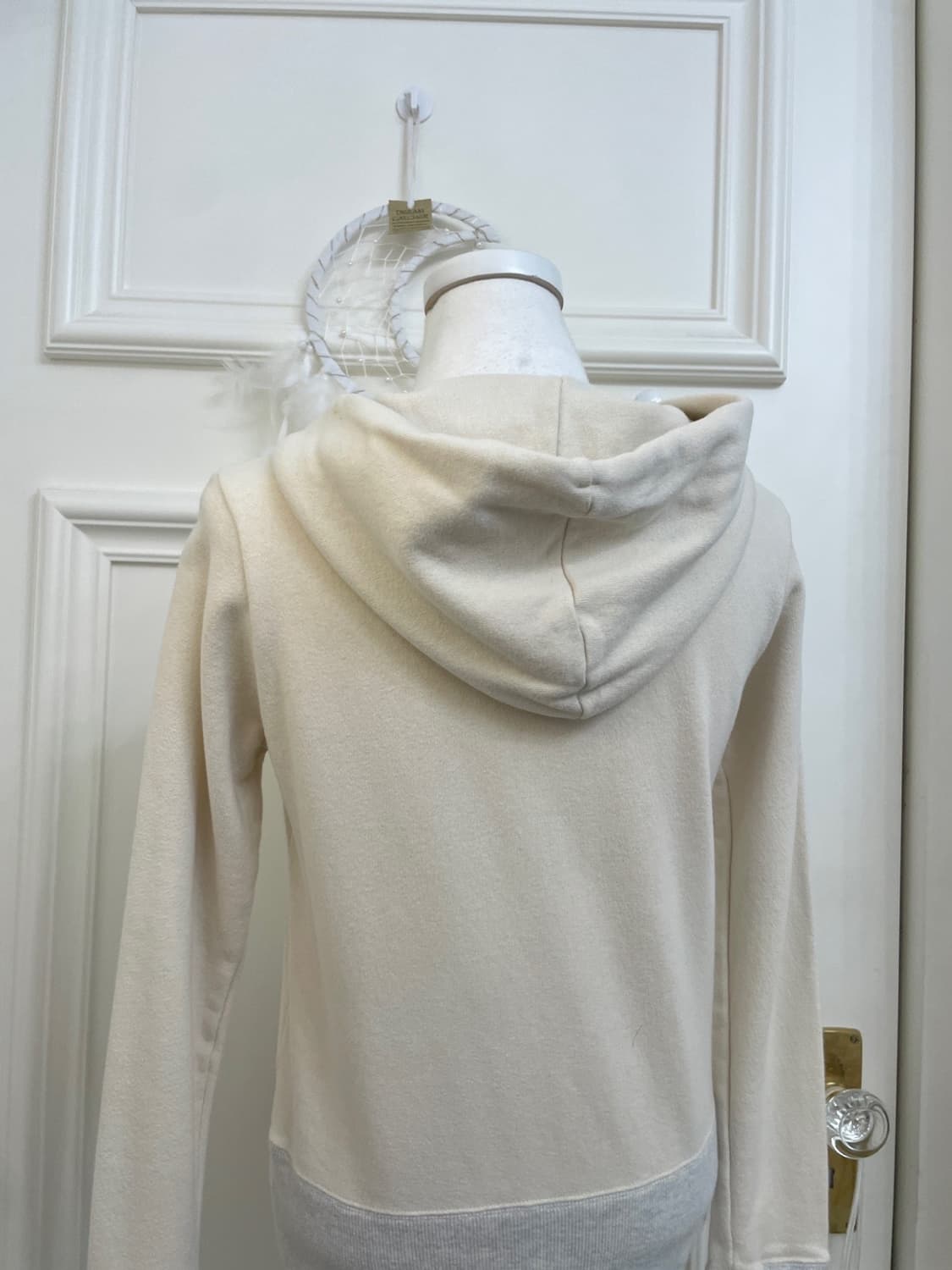 ivory melange point basic hoodie-zip 상품이미지4