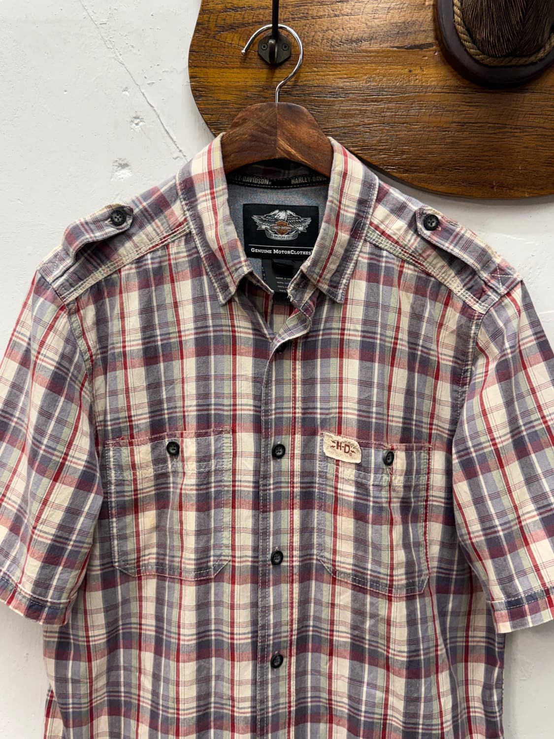 Harley-Davidson Plaid Short Sleeve Shirt 상품이미지4