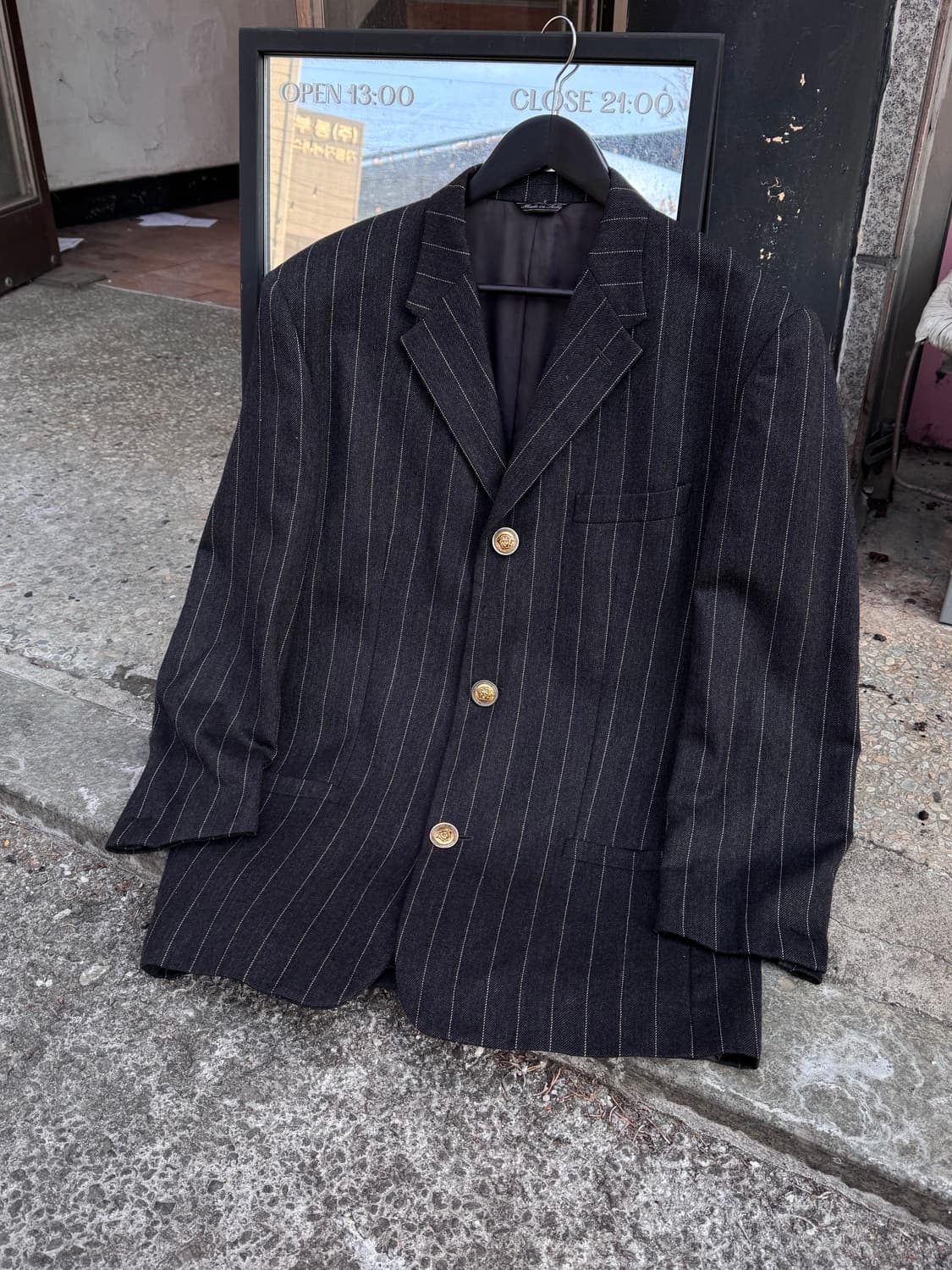 지아니 베르사체 스트라이프 울 블레이저  상품이미지1