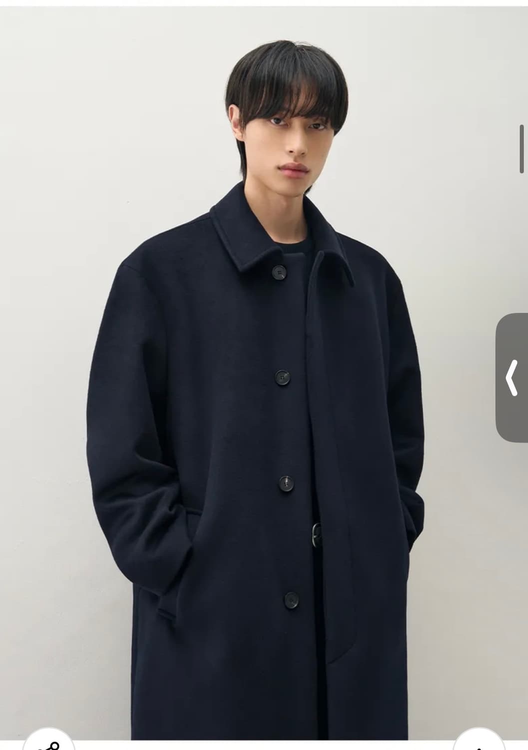 (XL) 드로우핏 프리미어 퓨어 캐시미어 발마칸 코트 [D.NAVY] 상품이미지5