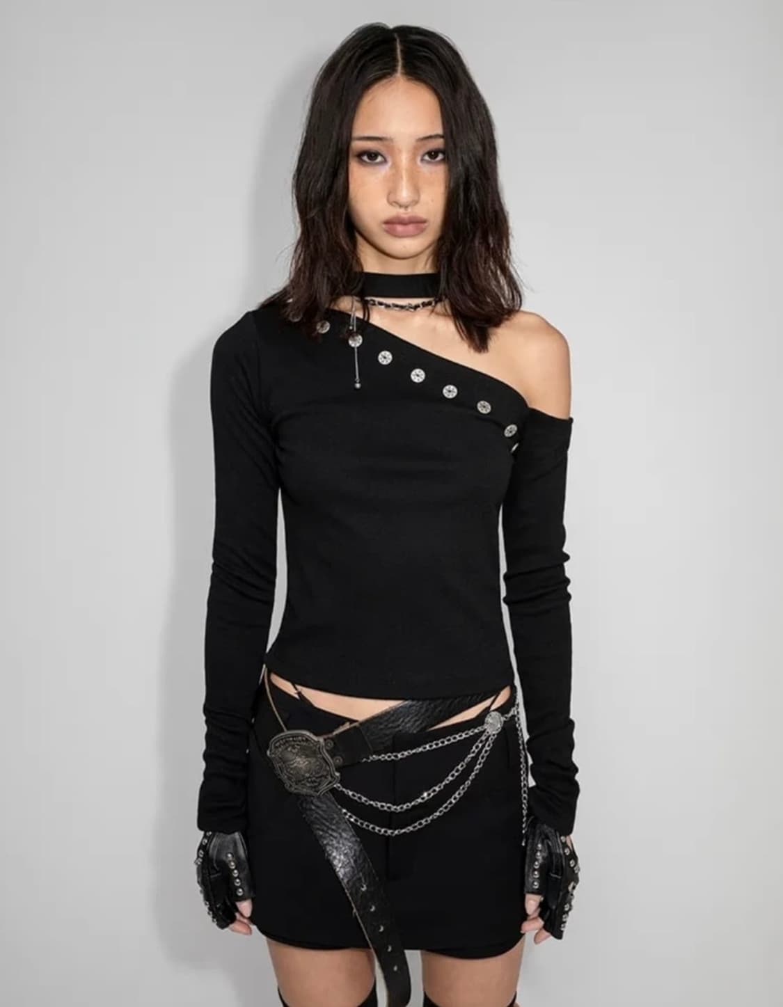 yeel 와이이이엘 언밸런스 버튼 탑 상품이미지1