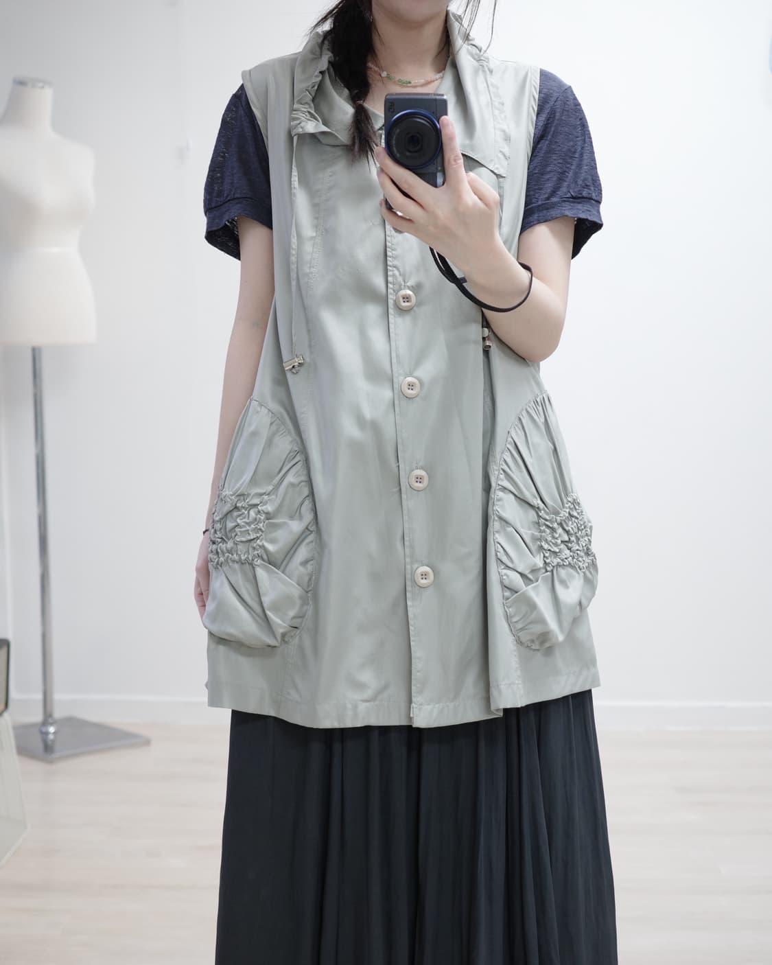 hanahana mint shirring layered vest 상품이미지6