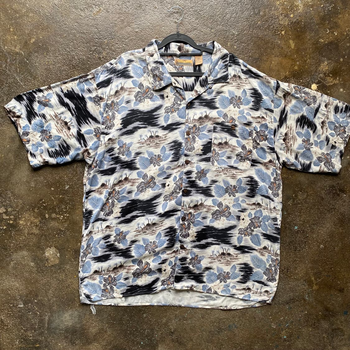 빈티지 플라워 프린트 반팔 셔츠 상품이미지1