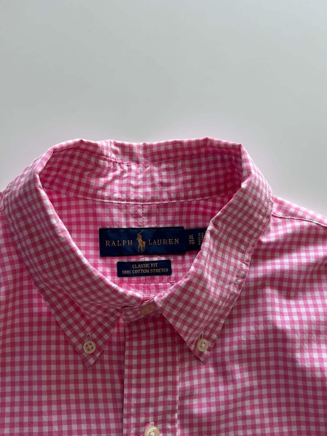 폴로 랄프로렌 핑크 깅엄셔츠 XL 상품이미지3