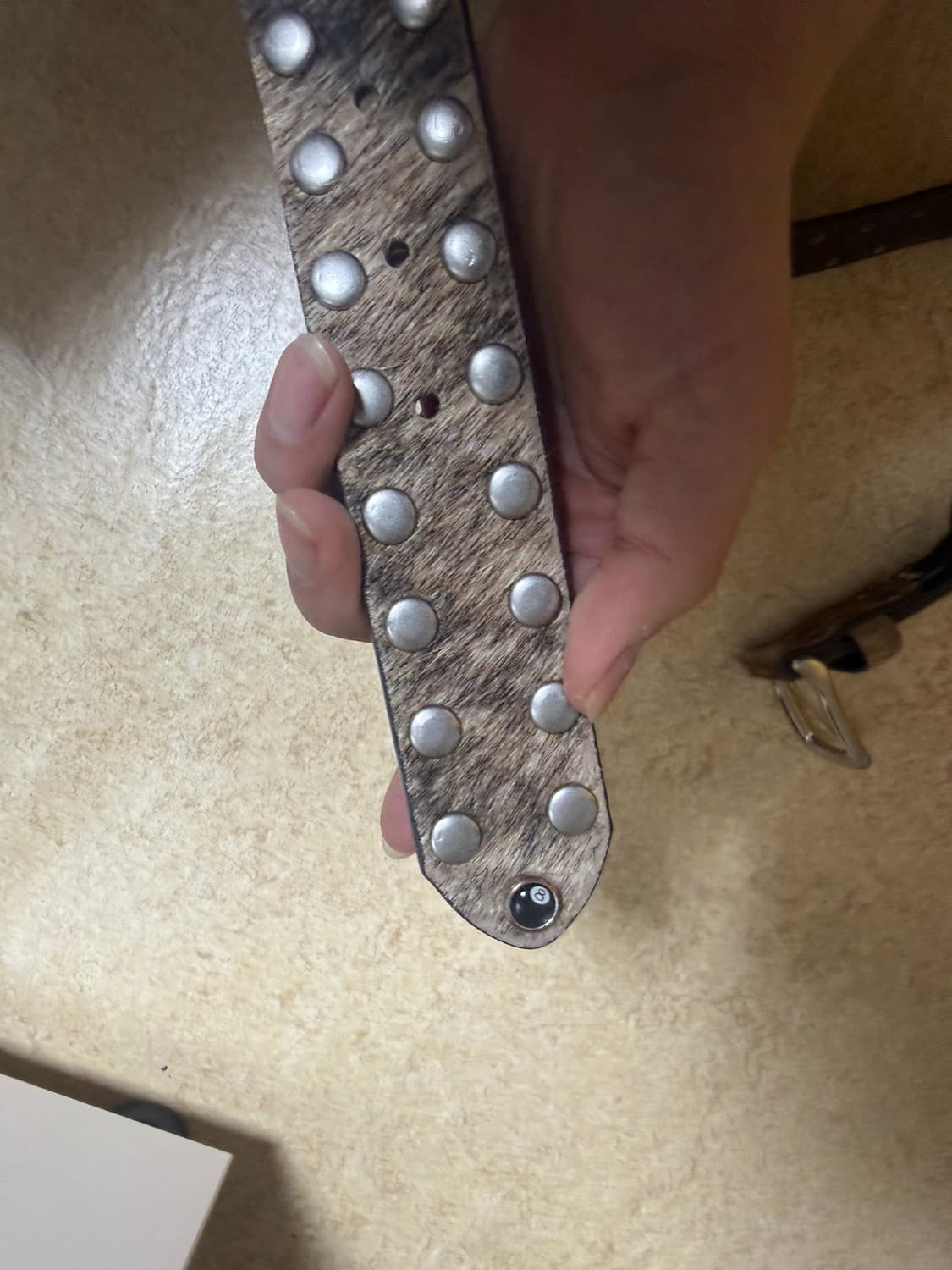 스투시 8볼 스터드 벨트 로우 카우하이드 헤어 L/XL 상품이미지6