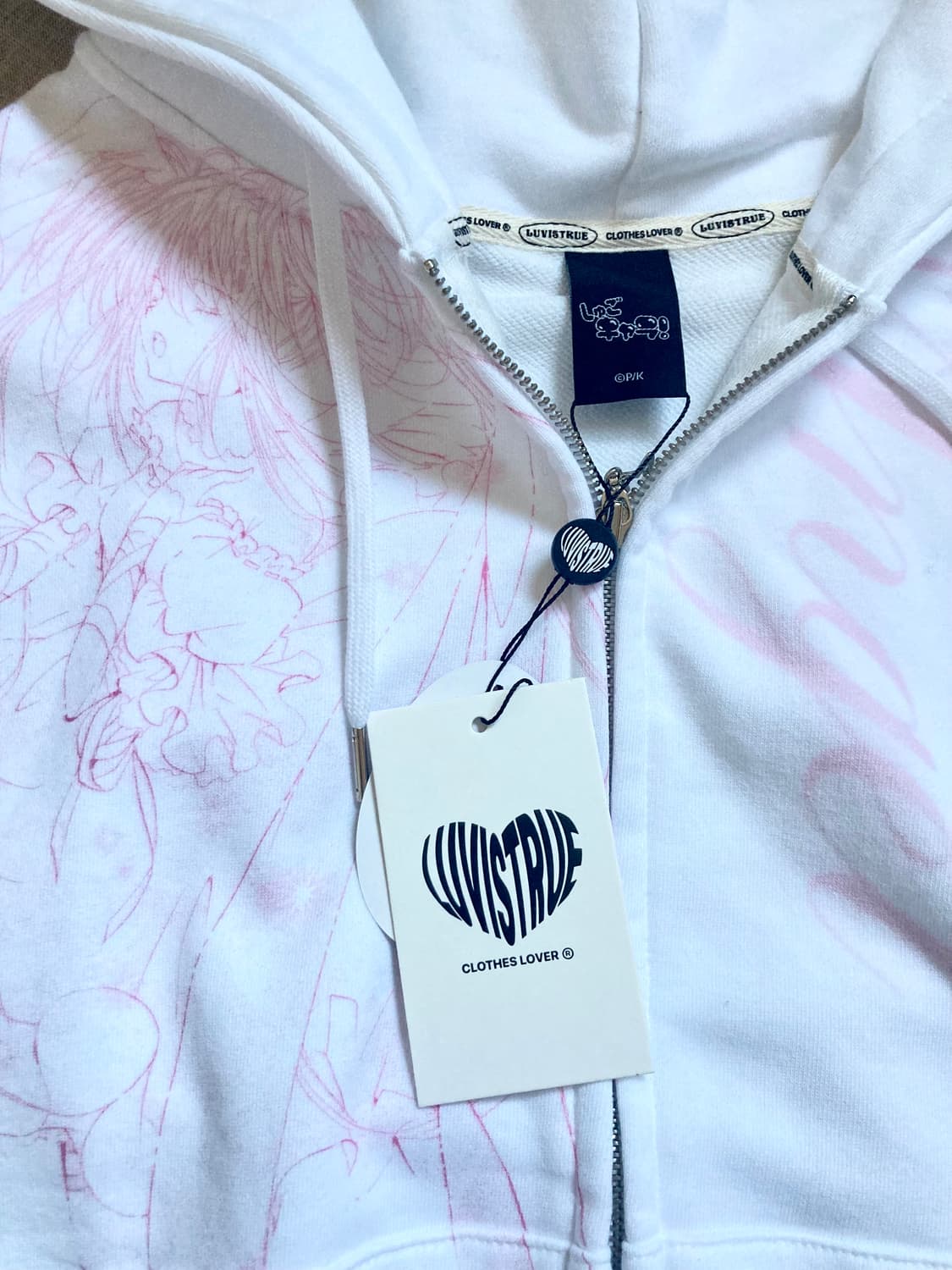 러브이즈트루 캐캐체 후드집업 화이트 상품이미지3