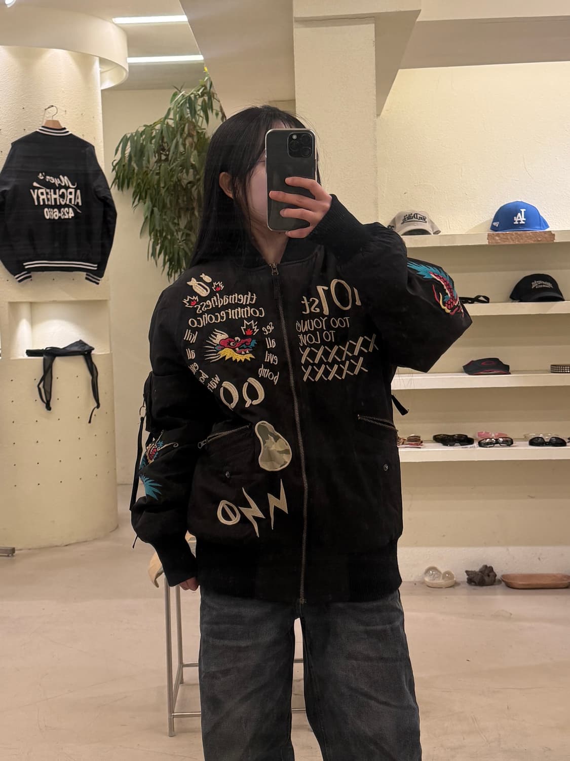 빈티지 드래곤 자수 MA-1 자켓 U465 상품이미지1