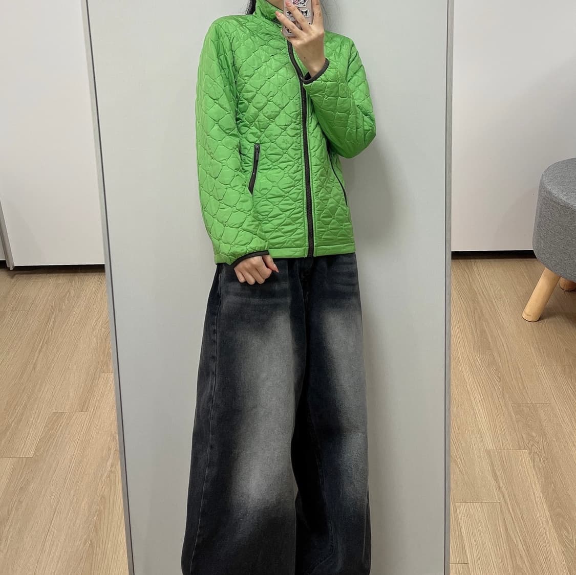 아디다스 리버시블 초코브라운 그린 양면 경량패딩 상품이미지2