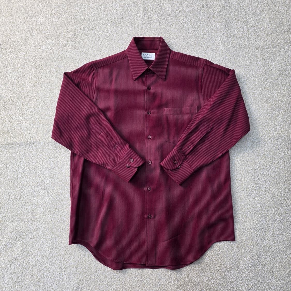 [실측확인] LANVIN 랑방 버건디 스트라이프 셔츠 남방 1215J1 상품이미지1