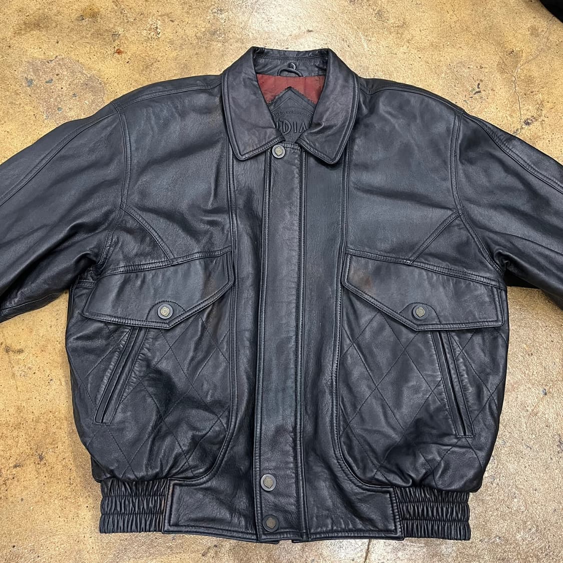[정품/100] 인디안 빈티지 가죽 봄버 자켓 b15 상품이미지3