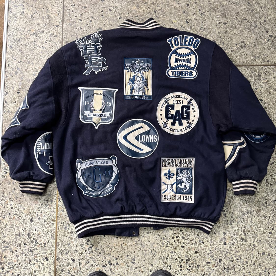 [XXL~XXXL] Negro Baseball 울 바시티 자켓 상품이미지2