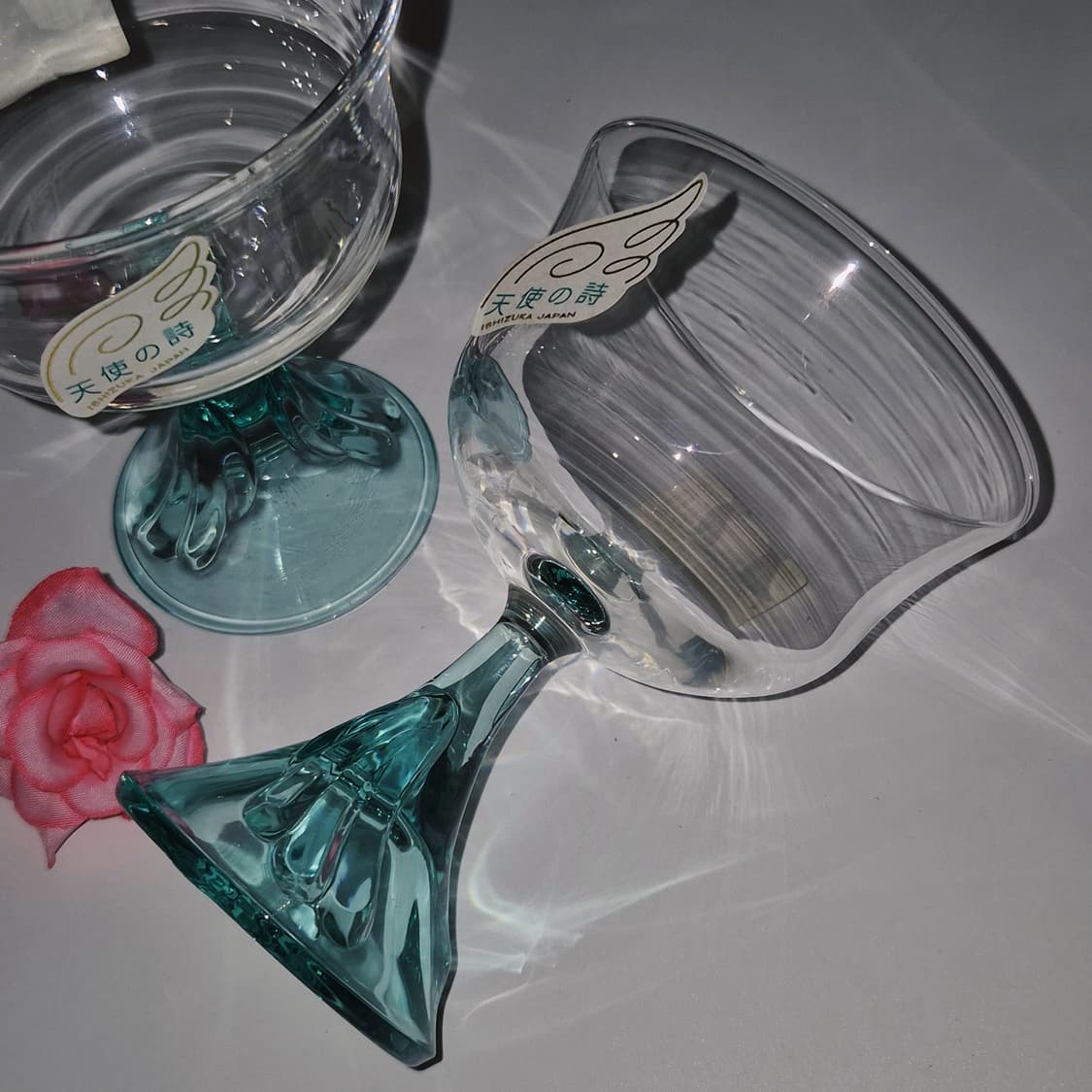80s 아데리아 에메랄드 천사 디저트 글라스 1p 상품이미지7